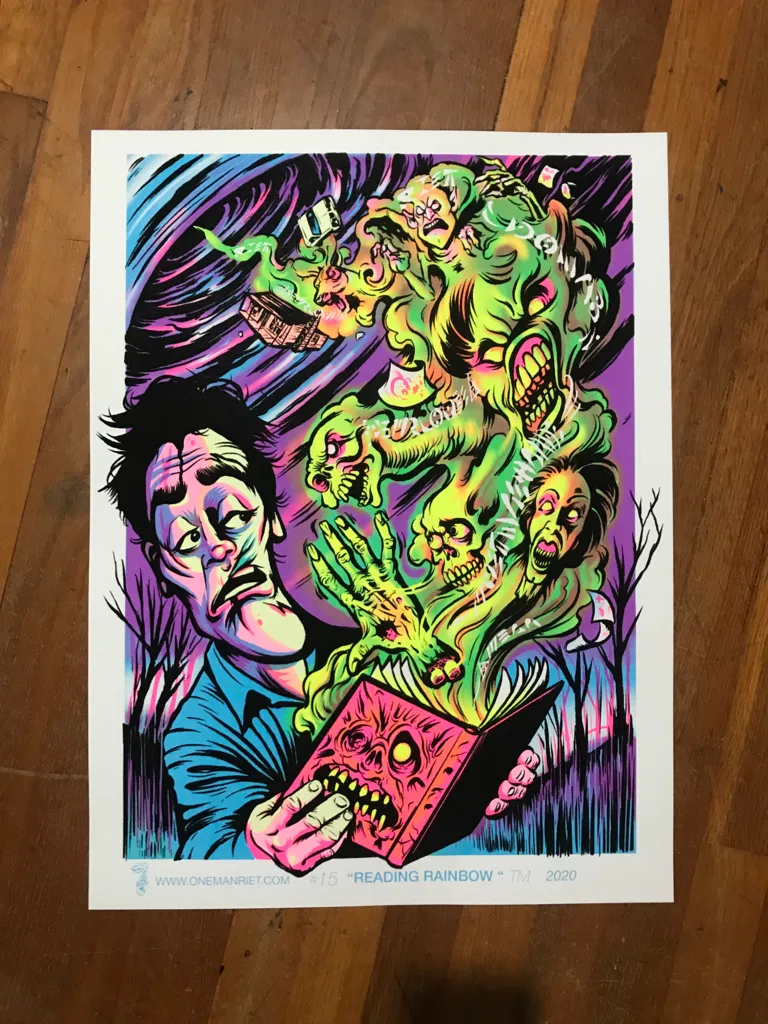 Reading Rainbow Blacklight Poster Creepy Decor