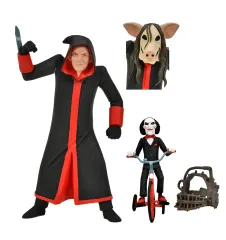 SAW ?C 6 IN SCALE ACTION FIGURE ?C TOONY TERRORS JIGSAW KILLER WITH BILLY AND TRICYCLE BOXED SET Whimsical Lights E Ornaments