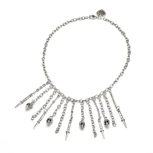 Skull and Switch Blade Necklace Whimsical Decor