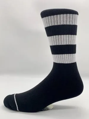Non slip grip Essential Gear Cru Sox - Lockdown Black and White Socks
