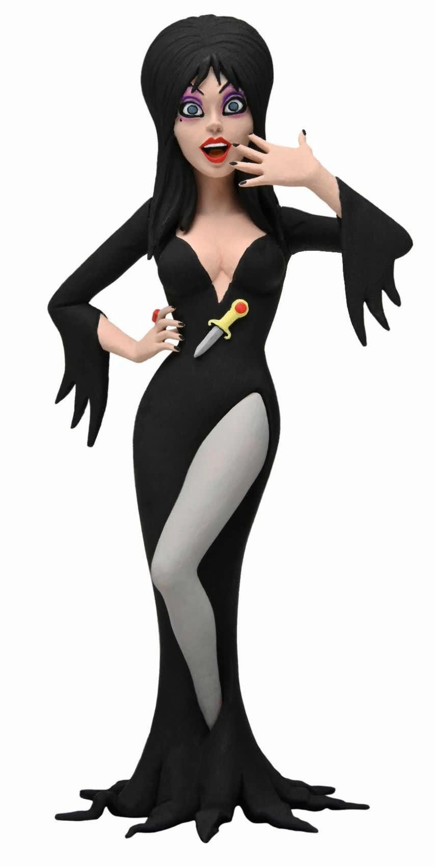 Toony Terrors - 6" Scale Action Figure - Elvira (Mistress of the Dark) Whimsical Props Frightening Masks