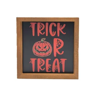 Ghoulish Decor Trick or Treat Pumpkin - Limited Metal Sign - Fall Decor