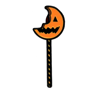 Mystical Masks Spooky Props Trick r Treat - Bitten Lollipop Enamel Pin