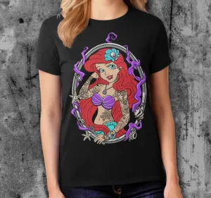 Ariel Mermaid Tattoo Shirt CollapsibleFrame Temperature Regulating Fabric