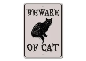 Mysterious Accents Charming Ornaments Beware of Cat Sign