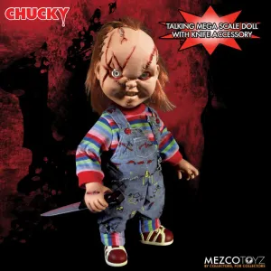 Talking Childs Play Scarred Chucky 15" Ghoulish Accents Creepy Designs