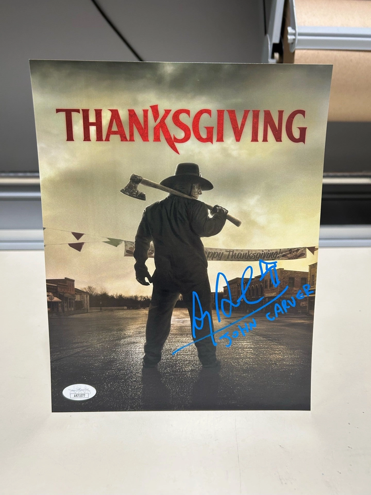 Monster Props Alex Armbruster - John Carver Thanksgiving 8x10 Autograph Framed